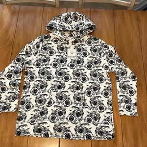 Kate Quinn Women’s Kanga Pocket Boxy Sweatshirt Onyx Peace On Earth Small NWT